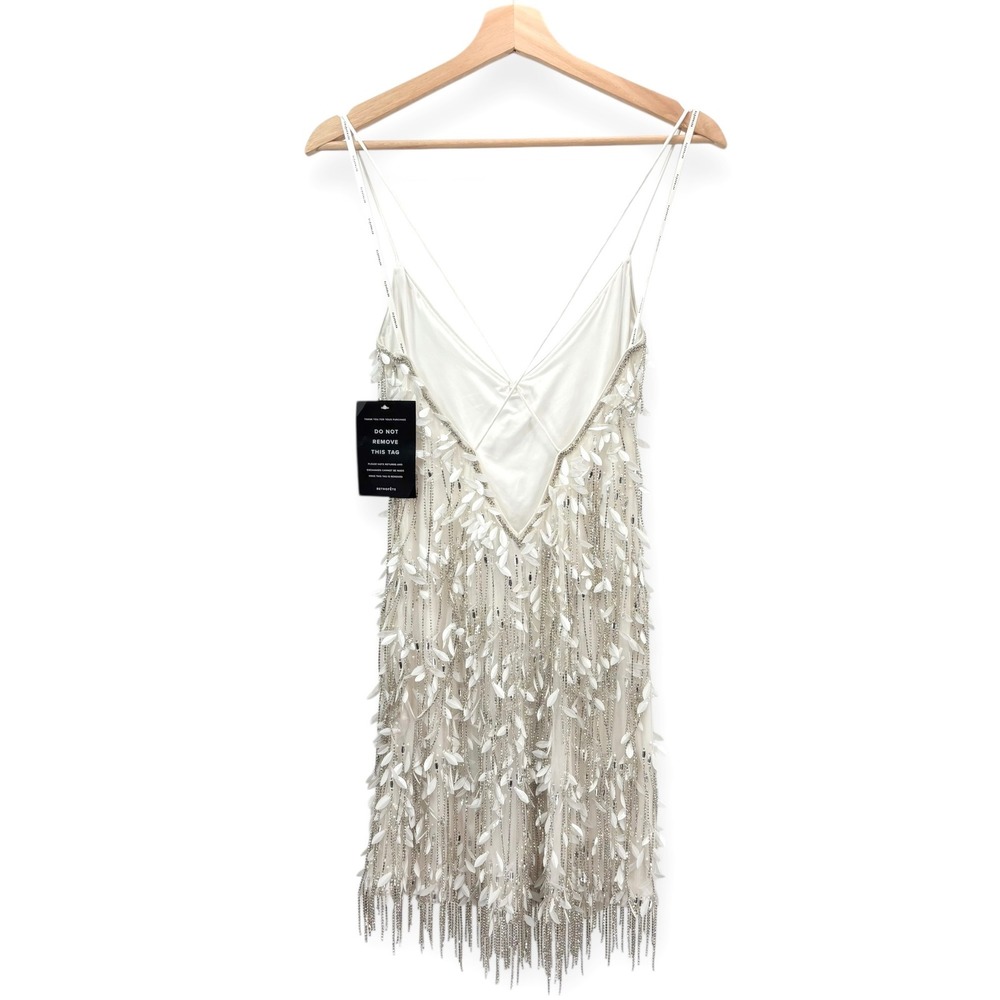 NWT Retrofête Haven Embellished Mini Dress in White $998 - Size Small - Picture 12 of 16